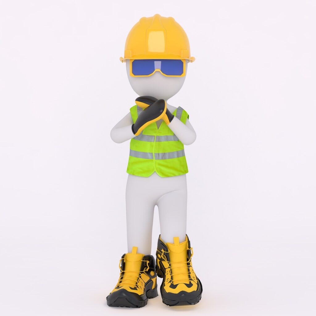 protective clothing, work, 3d man